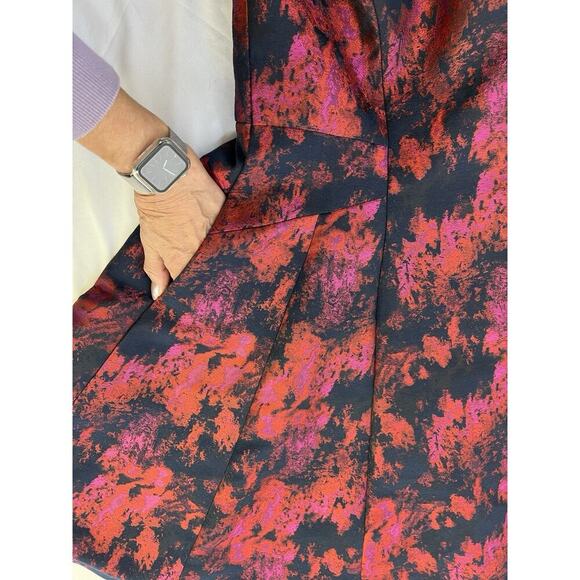 Vera Wang Women’s Jacquard Open Back Fit Flare Dress Dark Romantic Gothic Sz 6 - Picture 12 of 14